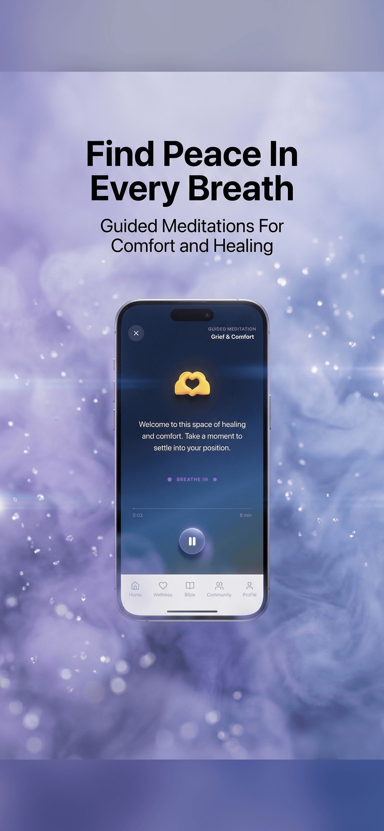 Find peace in every breath — guided meditations for comfort and healing